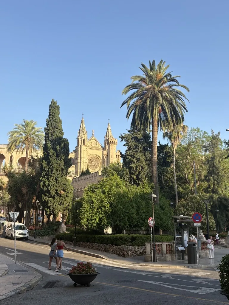 Bilde tatt fra gaten for katedralen i Palme de Mallorca